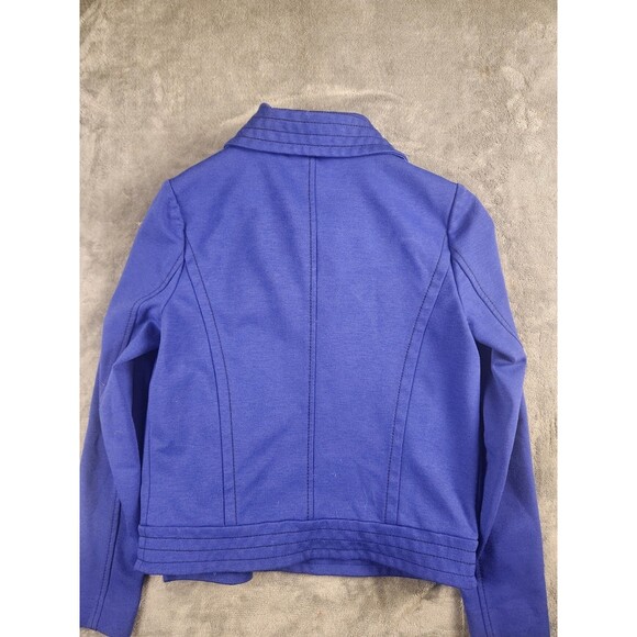 Worthington Petite PS Purple/blue Asymmetrical Zip Jacket Moto Style Lined - Picture 3 of 8